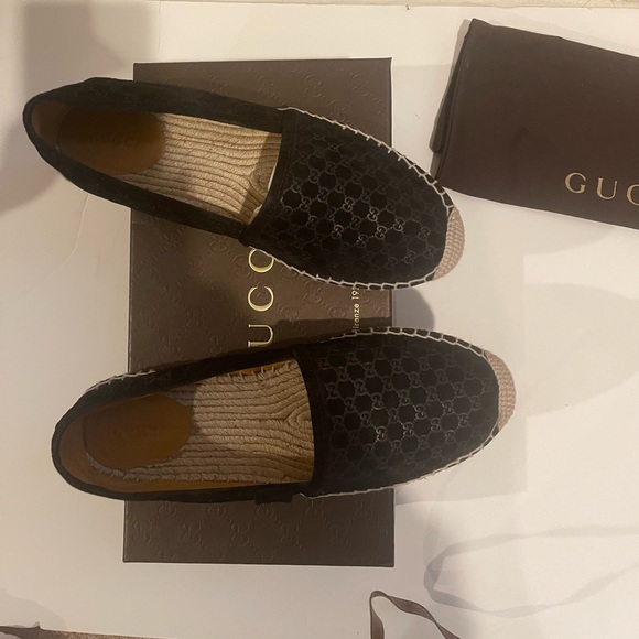 Gucci Black Logo Espadrilles - Picture 2 of 6